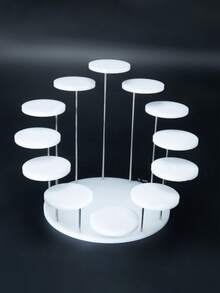 Giá trưng bày bánh cupcake acrylic nhiều tầng, giá trưng bày nhẫn/bánh cupcake, phụ kiện trang trí tiệc, giá trưng bày bánh ngọt và tráng miệng hình tròn nhiều tầng, thích hợp để trưng bày nhẫn, bông tai, tượng nhỏ, phụ kiện cưới màu đen và trong suốt. - Nhiều màu - Xem 11