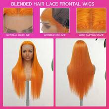 NATAN Unisex Adult Synthetic Silky Fiber 13x3 Super High Temperature Lace Front Wig, Straight Hair Style, Pre-Trimmed Hairline, 180% Density, Glueless Heat Resistant Fiber Wig Suitable For All - S350 - View 10