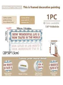 1pc Canvas Wall Art - "Good Old Days" Framed Print, "You Came Into This World, Life Is So Beautiful" Framed Print, Boy's Room Decor Framed "Love You To The Moon And Back" Banner Print, "Love You To The Moon And Back" Print Framed "Dream Big, Little One" Banner Print, "Dream Big, Little One" Print, Framed "Let's Play All Day" Baby Print – Framed Nursery Wall Art Perfect For Playroom Decor Nursery Decor Little One" Banner Print - Multicolor - View 25