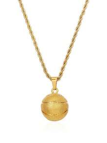 1pc Stainless Steel Basketball Pendant Necklace, Couple Sports Series Necklace - Basketball - View 7