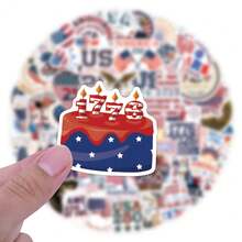 56张美国建国250周年纪念贴纸，剪贴簿装饰贴纸，美国主题250张精美贴纸套装，爱国主题时尚贴纸，美国生日贴纸，乙烯基防水贴纸，可用于水瓶、电脑、笔记本电脑、手机、行李箱、笔记本、冰箱等。 - 彩色 - 查看 8