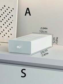 1pc Desktop Drawer Style Storage Box, Desk Organizer Rack For Stationery, Office, Student Dorm, Suitable For Bedroom, Living Room, Dorm, Office, Study, Vanity - White - View 8