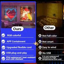 400 LED Bulbs 9.9-Foot Smart Curtain Light String RGB Colour-Changing Curtain Lights Music Synchronisation Function Timer Settings IP44 Waterproof Rating Smart Curtain Lights With App Remote Control DIY Dynamic Animations And Text Effects Ideal For Valentine's Day, Christmas, Garden, Wedding, Outdoor And Bedroom Decorations The Perfect Gift Choice - 9,9FT/400LED - Xem 3