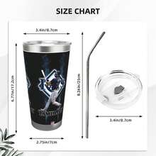 304 Stainless Steel Double Silver Edge Vacuum Insulated Drum 340g - Reusable Travel Cup With Stainless Steel Straw - This Is A Stainless Steel Water Cup About The Tampa Baseball Bay Rays  Theme - Leak Proof, Sweat Proof, Can Maintain Hot And Cold Temperatures For Hours, Frees Of Bisphenol A, Suitable For Car Cup Holders, Very Suitable For Match Days, Sports Events, Commuting, Office Rest And Outdoor Activities, Durable Double Wall Structure Fashionable Fan Gift - Silver - View 3