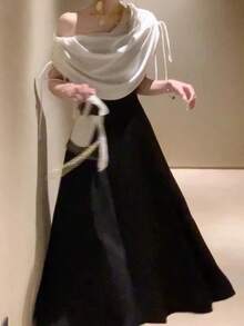 夏季优雅时尚女士派对生日A字新款晚礼服 - 黑色 - 查看 8