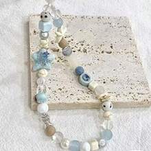 Blue Star Themed Phone Lanyard, Cute & Refreshing Summer Beach Style CCD Camera Strap, DIY Hanging Decor, Anti-Lost Cord - Blue - View 3