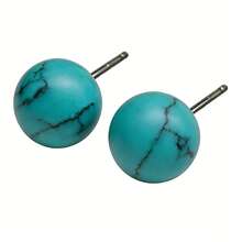 1 Đôi bông tai bạc nguyên chất và đá ngọc lam tối giản, trang sức đá quý màu xanh tự nhiên, thanh lịch để đeo hàng ngày cho phụ nữ, bạc sterling 925 không gây dị ứng, quà tặng sinh nhật cho bạn gái/bạn thân, bông tai nhỏ kiểu Pháp cho mùa hè, đi làm, hẹn hò, kỳ nghỉ. - Màu xanh lam - Xem 7