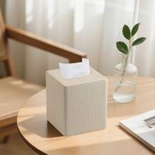 Faux Leather Tissue Box Cover, Roman Column Texture - Square Design, 3 Color Options, Universal Size Fits Most Tissue Boxes, Ideal For Home Spaces (Living Room, Bedroom, Study, Bathroom, Dining Room) - Multicolor - View 8