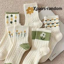 5双装女士印花船袜，弹力透气百搭袜 - 彩色 - 查看 8