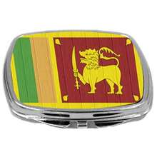 CYPNCompact Mirror on Distressed Wood Design Sri Lanka Flag 3 OunceFashion - 227453231 - Ver 5