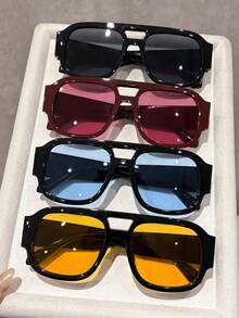 2-6副塑料豹纹全画幅飞行员眼镜配件，流行设计，女士时尚眼镜，适合夏季街头摄影、热带海滩度假，是理想的节日礼物，适合所有脸型。 - 彩色 - 查看 19