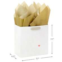 Signature Stu 7" Medium Gift Bag Wit Tissue Pr Eossed Ear W Pink Gold  's Day Birtdays Moter's Day Baby Sowers Idal Sowers - 白粉金 - 查看 3