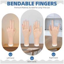 CHUAN SHANG Nail Practice Hand Model, Flexible Fake Hand With Adjustable Stand, Nail Training Set, Model Hand For Beginners And Nail Technicians (Suction Cup Stand) - Apricot - View 2