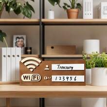 New 2D Retro Flat WiFi Network Sign - Wireless Router Password Plate Without Power, Artificial/Brown Retro Plaque, Home Office Cafe Decor - Housewarming Or Mother's Day Gift, Password Reminder, Minimalist Style, Wooden Material - Multicolor - View 5