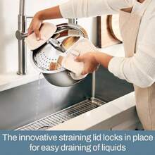 CYPNAll-Clad Simply Strain - Multiolla de acero inoxidable con tapa de colación 6 cuartos de galón inducción apto para asar de horno 600 F colador colador de pasta con asa olla de vapor utensiliosFashion - 227735563 - Ver 4