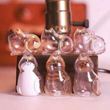 1pc Transparent Cat Hair Capsule Pendant, Pet Hair Memorial Keychain, Suitable For Cat Lovers, Can Be Used As Bag Charm Or Room Decor - Multicolor - View 7