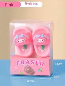 Sanrio 1 Pair (2pcs) Cartoon Kuromi, My Melody Slippers, Dust-Free Super Clean Wipe Reward Erasers - Multicolor - View 4