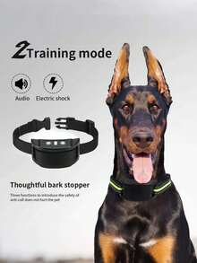 USB充电式自动防吠训练项圈，7档灵敏度调节，静电、震动、蜂鸣模式，尼龙材质超声波宠物防吠训练器，适用于犬类，宠物用品节日礼物 - 彩色 - 查看 11