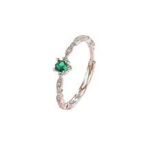 Women's Solitaire Ring With Emerald Green Graduation Stone, 18K Gold Plated Or 925 Silver - 金色 - 查看 10