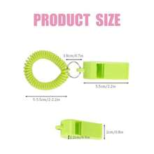 CYPN6 silbatos deportivos de plástico fuertes con bobina elástica llavero de muñeca ideal para entrenadores árbitros salvavidas y uso de emergencia en 6 colores vibrantesFashion - como en la foto - Ver 3