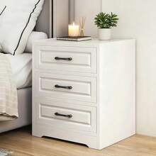 para Recamara con 3 Cajones De Almacenamiento,Mesa De Noche Minimalista Mesita De Noche Madera Gabinete Vintage Adecuada para Sala De Estar,Dormitorio,Esquina 40x36x60CM (Blanco) - Marrón - Ver 12