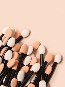 50Pcs Black Double-Ended Nail Art Sponge Magic Wand Gradient Manicure Brush With & Sticker Pen Nail Art Tools Women Home Solon - màu đen - Xem 8