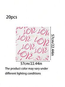 20张情人节鲜花包装纸，防水印花花束包装纸，适用于插花和礼品包装