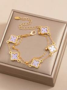 1条时尚经典简约四叶草设计手链（串珠链为手工制作，数量和长度不一） - 四葉草手鍊 - 查看 5