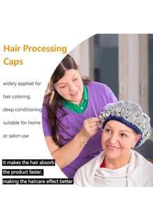 Reusable Hair Streamer For Coloring, Perm & Treatment, Heat Cap With Elastic Band, Processing Caps For Hair, Shower Caps For Sauna, Shower & Spa - Multicolor - View 4