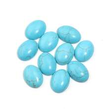 10 件/包天然椭圆形绿松石宝石凸圆形宝石，多种款式尺寸可选，复古风格 DIY 珠宝宝石，适用于项链、戒指、手链，适合手工点缀和镶嵌装饰