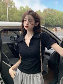 New Women's Autumn/Winter Long Sleeve T-Shirt Suit Daily Commuting Long Sleeve Jacket Women - Black - View 4