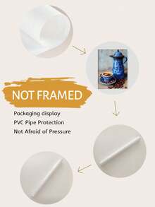 1 pièce Impression murale de cafetière arabe sans cadre, affiche en céramique bleue du Moyen-Orient, décoration de cuisine moderne, illustration de bar à café - Multicolore - Voir 7