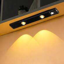 Yogle Modern LED Motion Sensor Light Strip, Wireless Rechargeable Magnetic Adhesive Light Bar For Cabinets, Wardrobes, Intelligent Cupboards - Simulated Hill Effect, No Wiring Required, Easy Installation, USB Powered, Plastic Material, Moire Stripe Pattern, Baked Paint Finish, Button Control, Dimmable, LED Lighting, Home Decor, Smart Illumination, Minimalist Style, Fashionable Design, High-Quality Lighting, Home Decor - Black - View 19