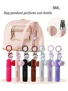 2pcs/1pc 5ml Plush Hanging Perfume Bottle With Transparent Window - Cute Portable Refillable Perfume Dispenser, Suitable For Bags, Adorable Keychain Design, Travel-Friendly, Refillable Perfume, Keychain Accessory, Soft Texture, Bottom Direct Charge High-End Spray Bottle, Gift For Girls, Valentine's Day Gift, Mother's Day Gift, Adult Gift - Multicolor - View 1