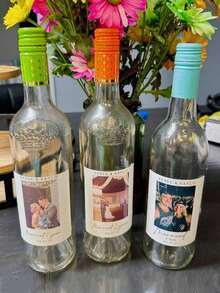 Custom Wine Labels, Waterproof Labels, Customized Photo Wine Labels, Black & White Photo, Uppercase Letters, Black & White Bridesmaid/Maid Of Honor/Proposal Wine Labels, Wedding Gift, Anniversary Gift, Engagement Gift, His/Her Gift, Mother's Day Gift, Father's Day Gift, Stickers, Champagne Labels, Whiskey Labels, Tequila Labels - Multicolor - View 6