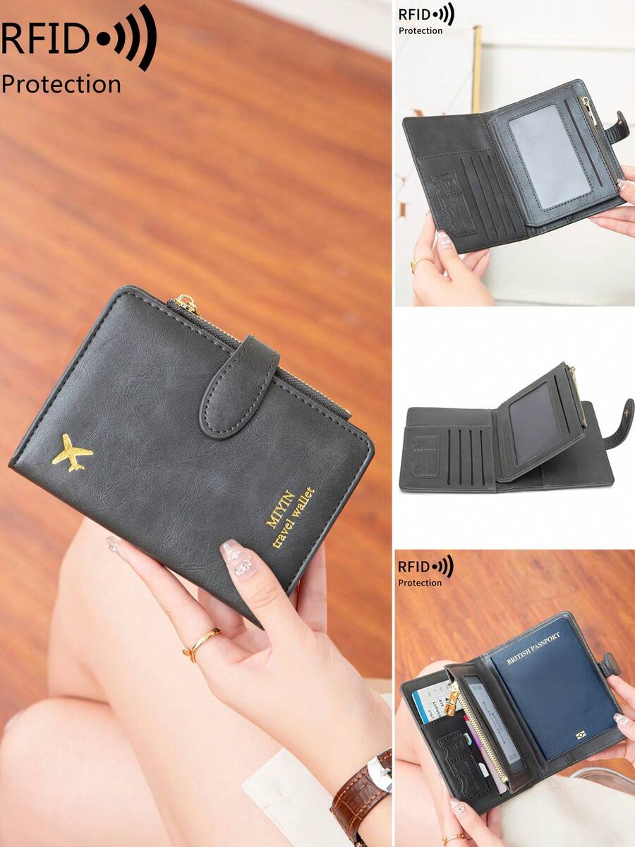 MIYIN 1 chiếc ví đựng hộ chiếu du lịch họa tiết máy bay sáng tạo, có khóa kéo, chống RFID, kiểu dáng tối giản, màu trơn, thích hợp cho công tác, du lịch công sở, ví đựng hộ chiếu nhẹ, di động, đa chức năng, hộp đựng thẻ, bảo vệ hộ chiếu, ví đựng hộ chiếu unisex, túi du lịch, túi hành lý, túi xách tay, túi qua đêm, dung tích lớn, bền, thích hợp cho du lịch biển, kỳ nghỉ, đồ dùng cần thiết cho nam và nữ, đồ dùng du lịch nghỉ lễ, những vật dụng không thể thiếu khi đi du lịch.