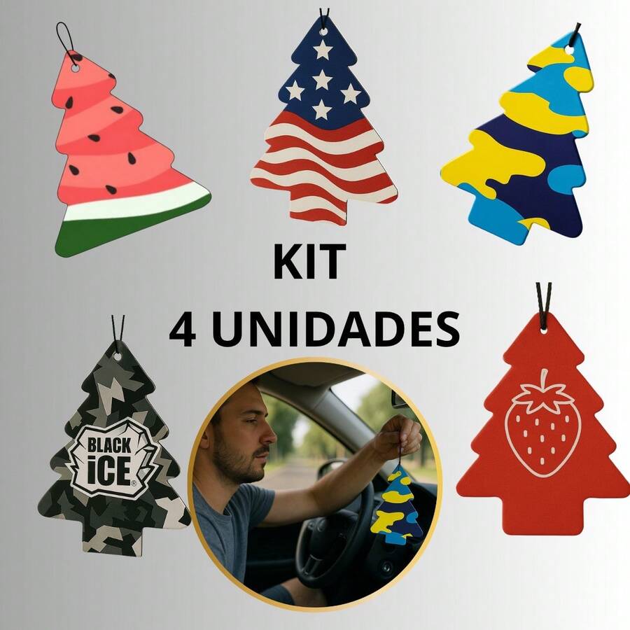 Kit Of 4 Personalized Car Air Fresheners Pinheiros Automotive Scents - DƯA HẤU - Xem 1