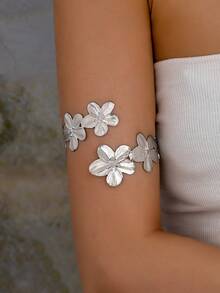 1pc Fashionable Geometric Petal Arm Cuff, Suitable For Women's Daily Wear - Flower Arm Wreath - View 4