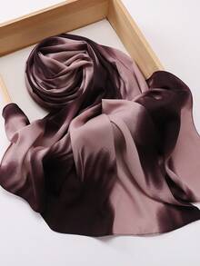 1件女士缎面数码印花扎染不对称穆斯林头巾 - 彩色 - 查看 3