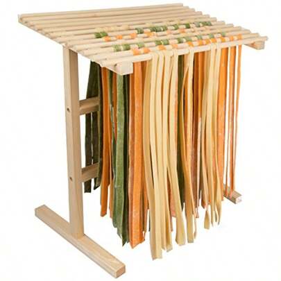 Pasta Drying Rack By Cucina Pro- All   Construction Stander And Handles - 12 Feet Of Noodle Drying Sp For Spaghetti And More