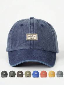 1pc Women's Embroidered "BROOKLYN" Washed Baseball Cap, Adjustable Outdoor Sun Protection Casual Hat For Spring Autumn Travel Beach, Unisex Y2K Style Cap For Young Adults - Baseball Cap - View 14