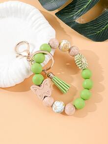 1pc Vintage Floral Daisy Beaded Keychain, Butterfly Decor, Cute Accessory For Daily Outfit - Multicolor - View 21