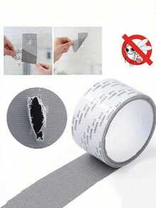 1 Roll Self-Adhesive Window Screen Repair Tape, Waterproof Mesh Patching Tape, Suitable For Dorm Doors/Curtains, Strong Adhesive Repair Tape For Fixing Damaged Screens (Note: Batch Differences May Cause Variations In Serial Number And Color. We Apologize For Any Inconvenience.)
