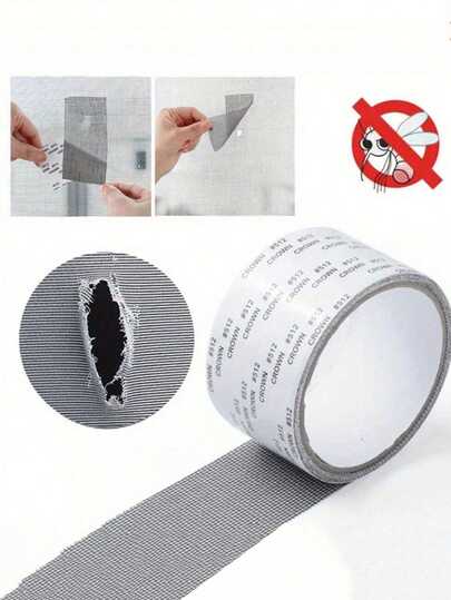 1 Roll Self-Adhesive Window Screen Repair Tape, Waterproof Mesh Patching Tape, Suitable For Dorm Doors/Curtains, Strong Adhesive Repair Tape For Fixing Damaged Screens (Note: Batch Differences May Cause Variations In Serial Number And Color. We Apologize For Any Inconvenience.)