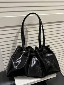 韩版褶皱软皮腋下手提包，大容量通勤手提包，春季新品 - 彩色 - 查看 13