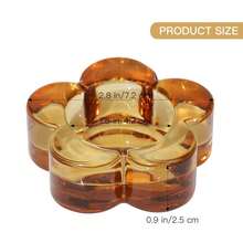 Quartet Of Amber Glass Tealight Holders: Elegant Table Centerpieces For Festive Occasions, Weddings, Parties, And Holiday Home Decorations - Multicolor - View 5