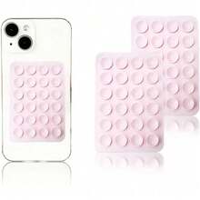 2个装硅胶吸盘手机壳支架，免提减压玩具镜面淋浴手机支架，视频和自拍（白色，浅粉色） - 彩色 - 查看 20