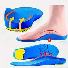 1 Pair Arch Support Insoles, Unisex (Trimmable), Shock Absorption, Massage Insoles (Suitable For Running Shoes And Work Shoes), Suitable For Long-Time Standing, Made Of EVA Material - Multicolor - View 3