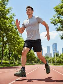 Calçados esportivos casuais masculinos plus size, calçados de malha respirável, calçados para corrida ao ar livre, calçados de corrida leves, antiderrapantes e duráveis para homens, calçados vermelho neon verde amarelo preto branco cinza escuro, ajuste largo adequado para homens e mulheres