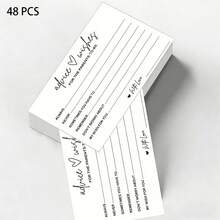 24/48张空白祝福卡，适用于婚礼、迎婴派对和生日，包含孕期祝福语（含“永远”/“从不”字样）、给新手父母的育儿建议、婚礼回礼和纪念卡，背面空白可书写。 - 彩色 - 查看 10